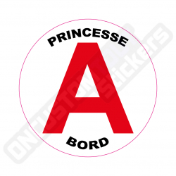 ADESIVI DISCO "PRINCESSE A BORD" PER NEOPATENTATI