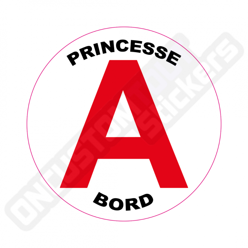 ADESIVI DISCO "PRINCESSE A BORD" PER NEOPATENTATI