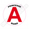 ADESIVI DISCO "PRINCESSE A BORD" PER NEOPATENTATI