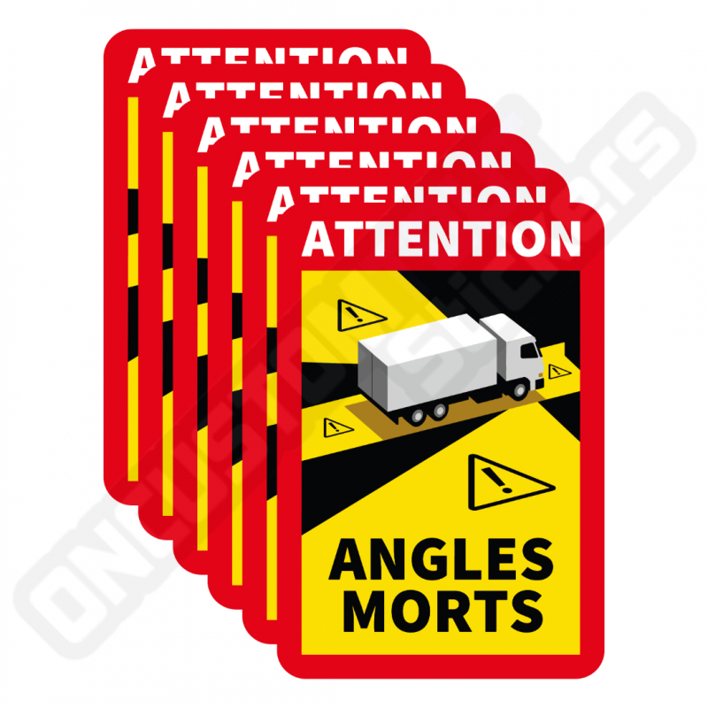 LOT DE 6 AUTOCOLLANTS ATTENTION ANGLES MORTS POIDS LOURDS LOT DE 6 AUTOCOLLANTS ATTENTION ANGLES MORTS POIDS LOURDS