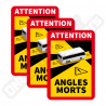 SET OF 3 BLIND SPOT WARNING STICKERS FOR BUSES