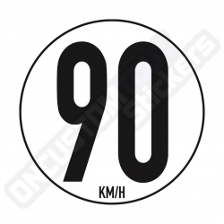 DISCO DE LÍMITE DE VELOCIDAD 90 KM/H PARA CAMIONES Y VEHÍCULOS PESADOS