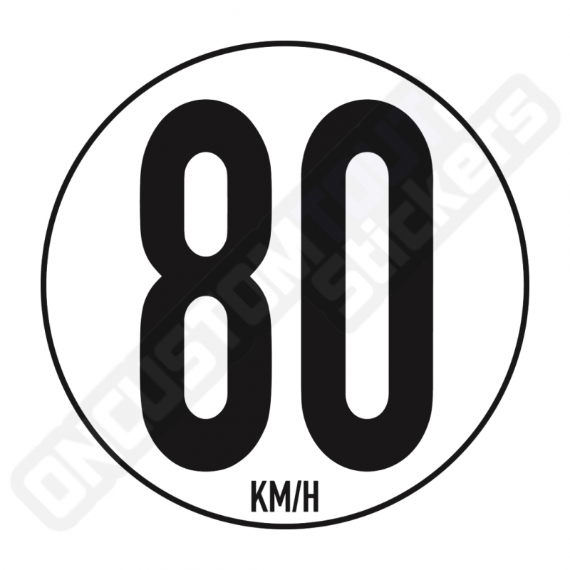 DISCO DE LÍMITE DE VELOCIDAD 80 KM/H PARA CAMIONES Y VEHÍCULOS PESADOS
