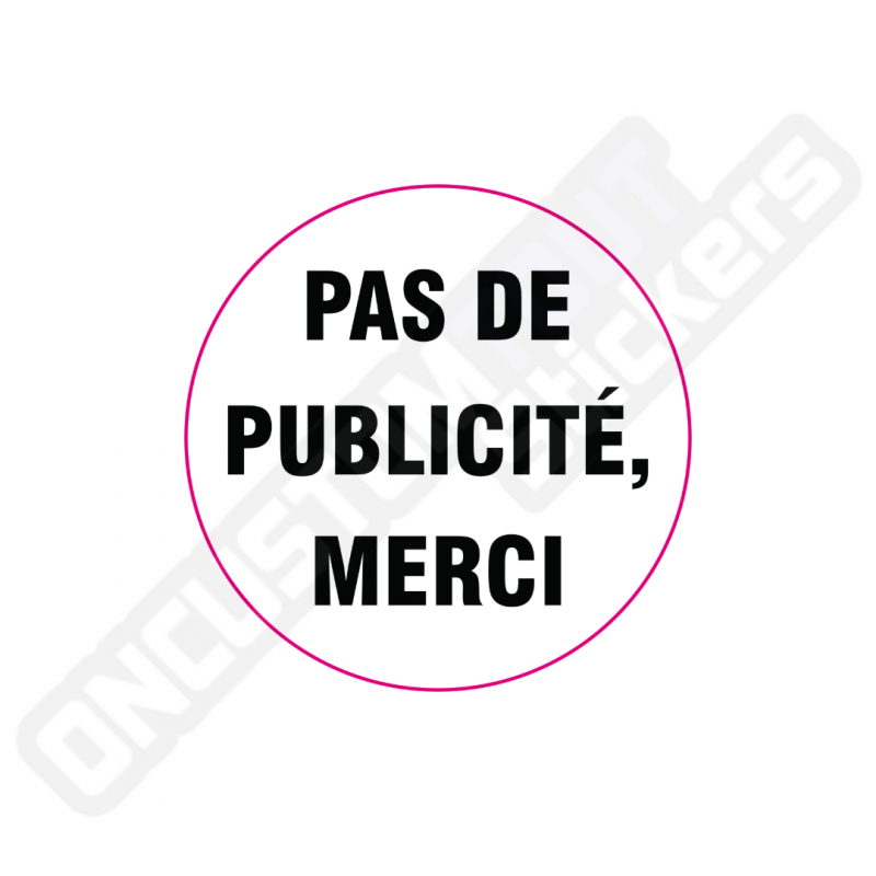 STICKERS "PAS DE PUBLICITÉ, MERCI"