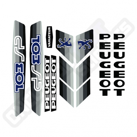 KIT D'AUTOCOLLANTS GRIS PEUGEOT 103 SP