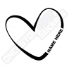 ADESIVI CUORE PERSONALIZZABILI + NOME