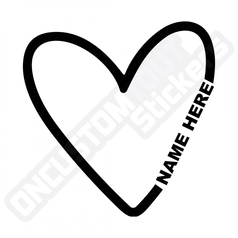 PEGATINAS DE CORAZÓN PERSONALIZABLES + NOMBRE